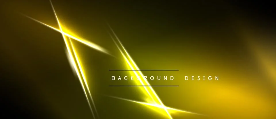 Abstract yellow lines intersect over dark background. Modern design element, Stock Illustration