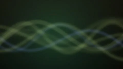Abstract yellow lines intertwine to form flowing, organic shapes on a dark Stock Footage 327339025