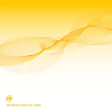Abstract yellow lines waves pattern on white background. Data stream concept. Stock Illustration