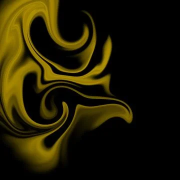 Abstract yellow liquid background with dynamic fluid waves on black Stock Illustration