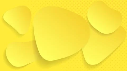 Abstract yellow liquid banner with gradient. Dynamical geometric forms, shapes Stock Illustration