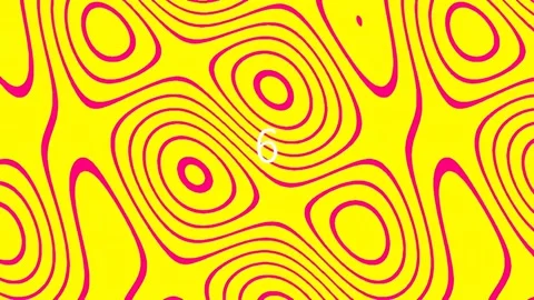 Abstract yellow liquid flow pattern on vibrant geometric background Stock Footage 342093947