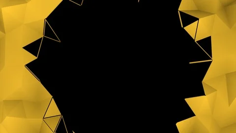 Abstract yellow low poly reveal. Alpha channel Stock Footage 113992893