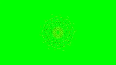 Abstract yellow mandala pattern centered on a vibrant green background screen Stock Footage 340266179