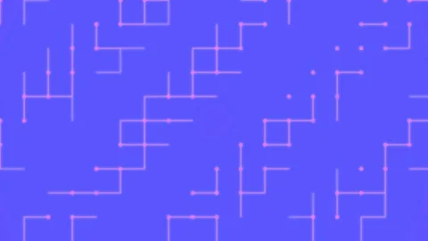 Abstract Yellow Maze Pattern on Blue Background for Conceptual Design Stock Footage 336887497