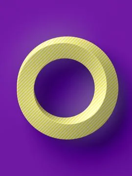 Abstract yellow mobius ring on pink background. Modern minimal design Stock Illustration