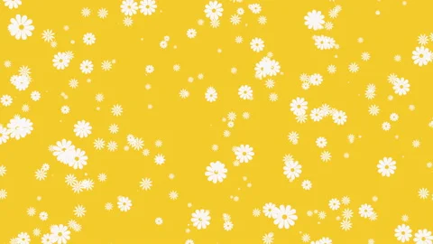 Abstract yellow motion background with flowers Stock Footage 91952584