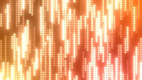 Abstract yellow multi-colored glowing flying lines stripes of luminous dots a Stock Illustration