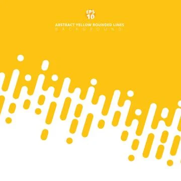 Abstract yellow mustard rounded lines diagonal halftone transition. Stock Illustration