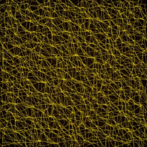 Abstract yellow neon wireframe grid pattern for digital background Stock Footage 345691026