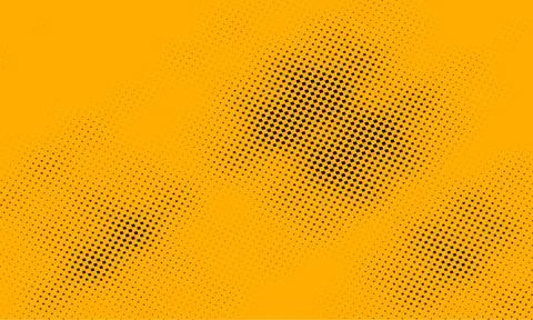 Abstract Yellow Orange Background with Black Halftone Pattern Stock Illustration
