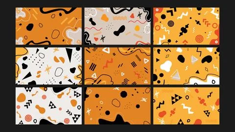 Abstract yellow-orange background Set 库存插图