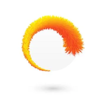 Abstract yellow orange circle or label for poster, cover, banner. Design elem Stock Illustration