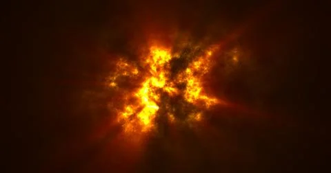 Abstract yellow orange cloudy overcast sky and sun rays in bad weather, abstr Stock Illustration