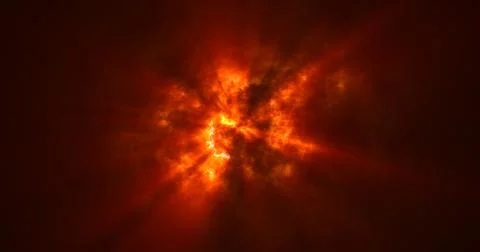 Abstract yellow orange cloudy overcast sky and sun rays in bad weather, abstr Stock Illustration