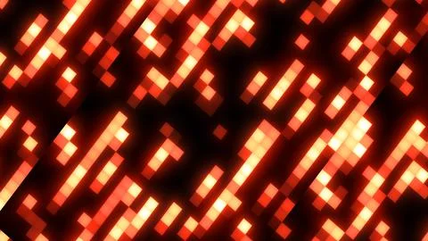 Abstract yellow orange retro pixel hipster digital background made of moving  Illustrazione stock