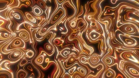 Abstract yellow orange waves of iridescent energy liquid and magical bright.. Stock Illustration
