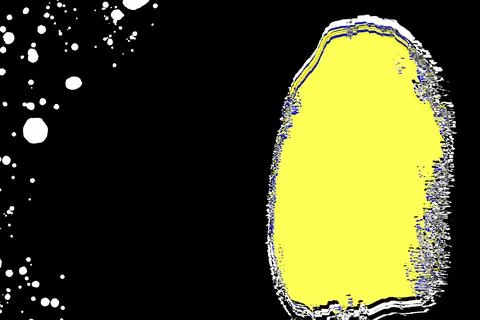 Abstract Yellow Organic Shape on Black Background with White Splatter and G.. Stock Illustration