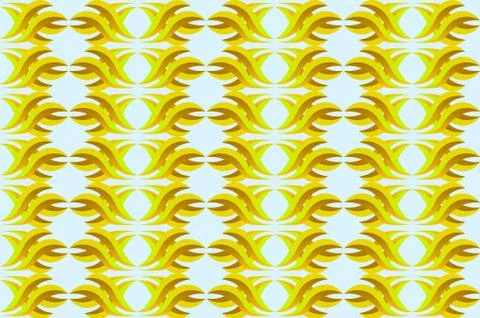 Abstract yellow ornament pattern isolated on white background Stock Illustration
