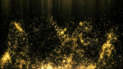 Abstract yellow particle dots wave background with rays of light. Stock Footage 280863802