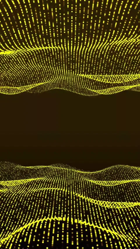 Abstract Yellow Particle Waves Forming a Landscape on a Dark animated Backg.. 库存影片 337463997