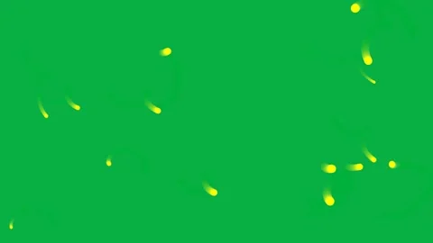 Abstract yellow particles dancing over green screen motion graphic loop abl.. Video stock 341733789