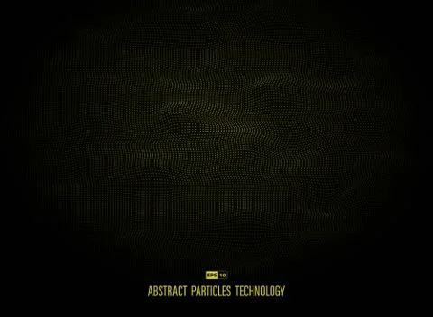 Abstract yellow particles dot technology decoration background. Stock Illustration