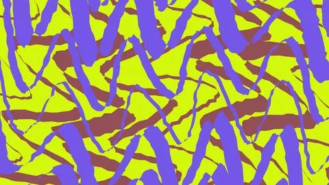 Abstract yellow pattern with blue and brown brush strokes Stock Illustration