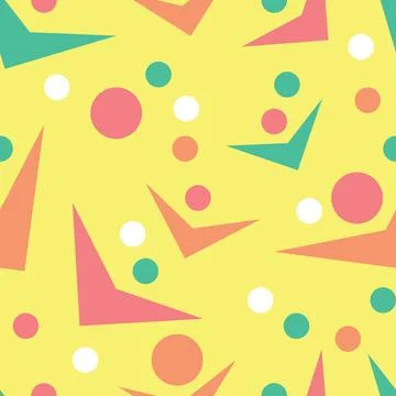 Abstract yellow pattern with circles and checkmarks イラスト素材