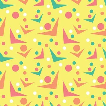 Abstract yellow pattern with circles and checkmarks イラスト素材