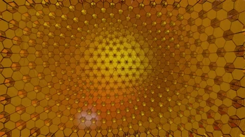 Abstract yellow pattern rotates. three-dimensional background. looped animation. Stock Footage 165917185