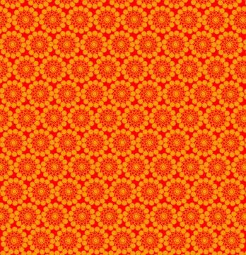 Abstract yellow patterns on the orange wallpapers with many yellow abstrac... Stock Photos