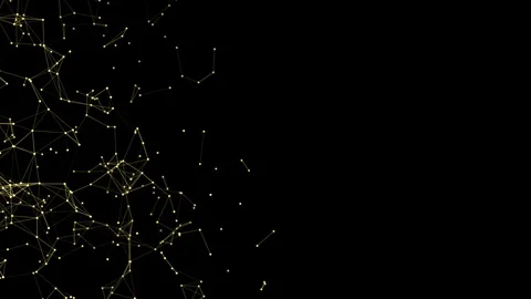 Abstract yellow plexus structure evolving in motion background with Technology. Stock Footage 93968785