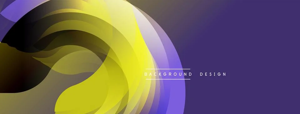 Abstract yellow, purple layers create dynamic flow. Modern design suitable for Stock Illustration
