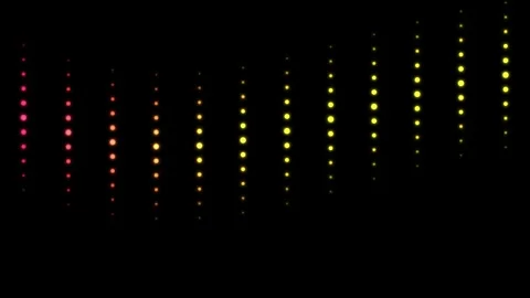 Abstract Yellow Red Dot Columns Physics Animation on Dark Background 4K Stock Footage 331228236