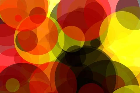 Abstract yellow red grey circles illustration background Stock Illustration