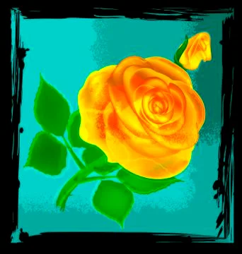 Abstract yellow rose Stock Illustration