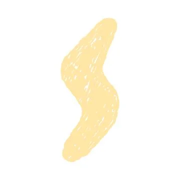 Abstract Yellow Scribble Isolated On White Background 스톡 일러스트
