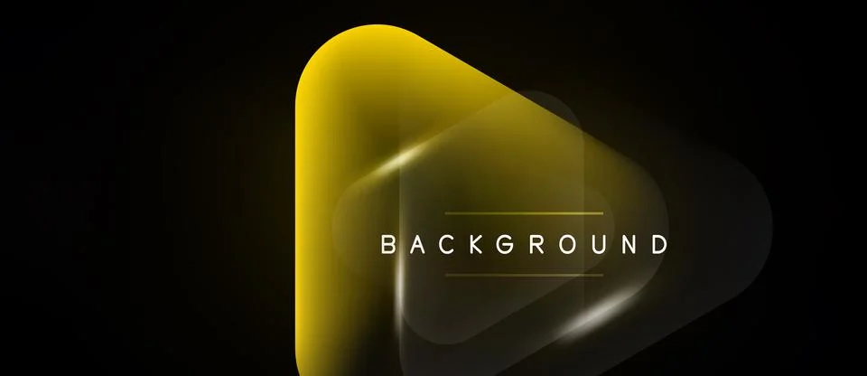 Abstract yellow shape over black background. Text reads BACKGROUND. Gradient Ilustração Stock