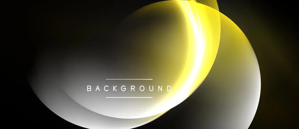 Abstract yellow shapes overlap, creating dynamic light effect. Background is Stock Illustration