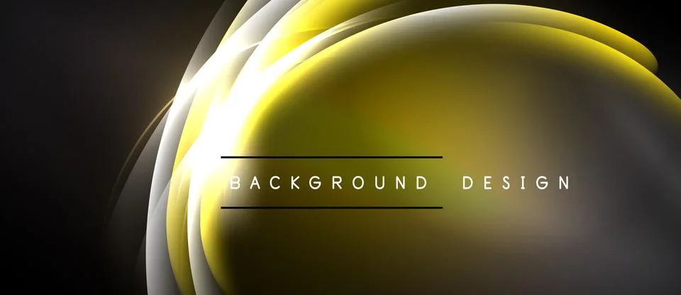 Abstract yellow, silver curves create dynamic background. Modern design fea.. Stock Illustration
