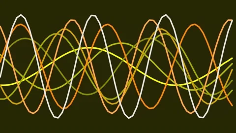 Abstract yellow sinusoidal wave pattern background for technology data flow.. Stock Footage 342161024