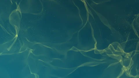 Abstract Yellow Smoke-Like Waves on Blue Background Elegant, flowing yellow Stock Footage 296797343