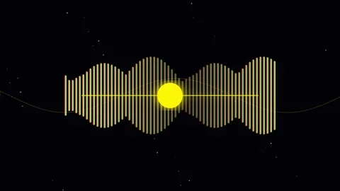 Abstract Yellow Sound Wave Animation on Black Background Video stock 341954662