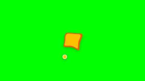 Abstract yellow speech bubble icon centered on a vibrant green background Stock Footage 340264915