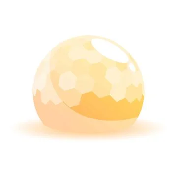 Abstract yellow sphere with hexagonal pattern casting a shadow Stock Illustration