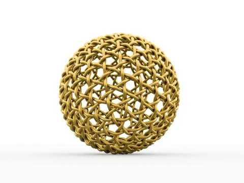 Abstract yellow sphere isolated on white background Stock Illustration