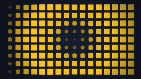Abstract Yellow Square Grid Animation - Digital Data Flow and Technology Co.. Stock Footage 348415639
