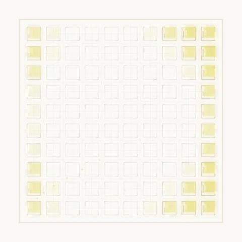 Abstract Yellow Square Grid Pattern Glowing Center Animation Stock Footage 347261835