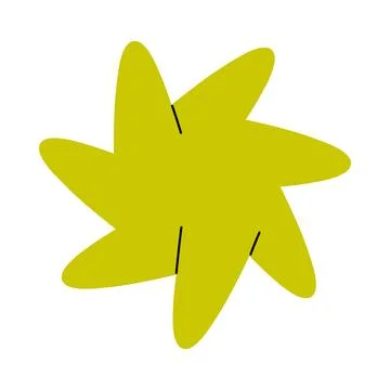 Abstract Yellow Star Shape Isolated Vector Art Illustration